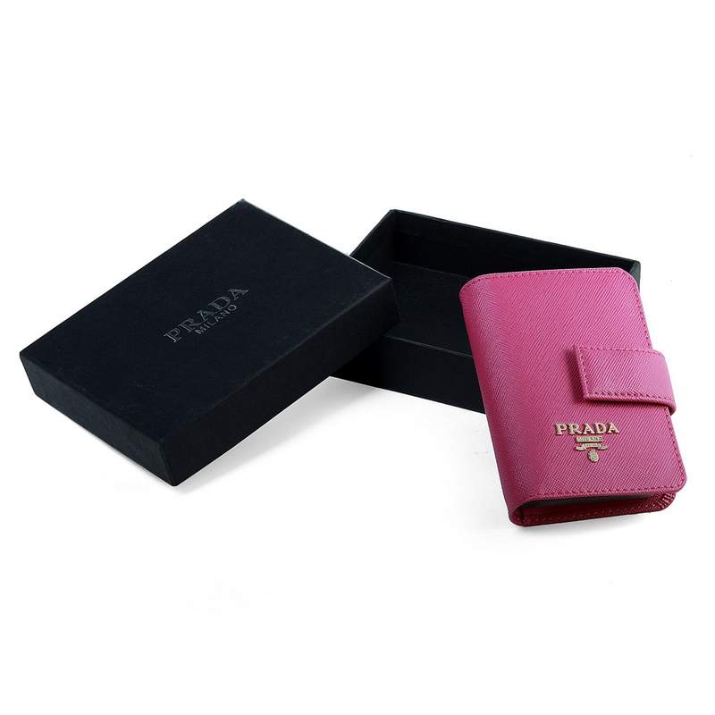 Knockoff Prada Real Leather Wallet 1138 rose red
